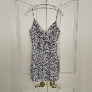 Superdown White and Black Animal Print Dress